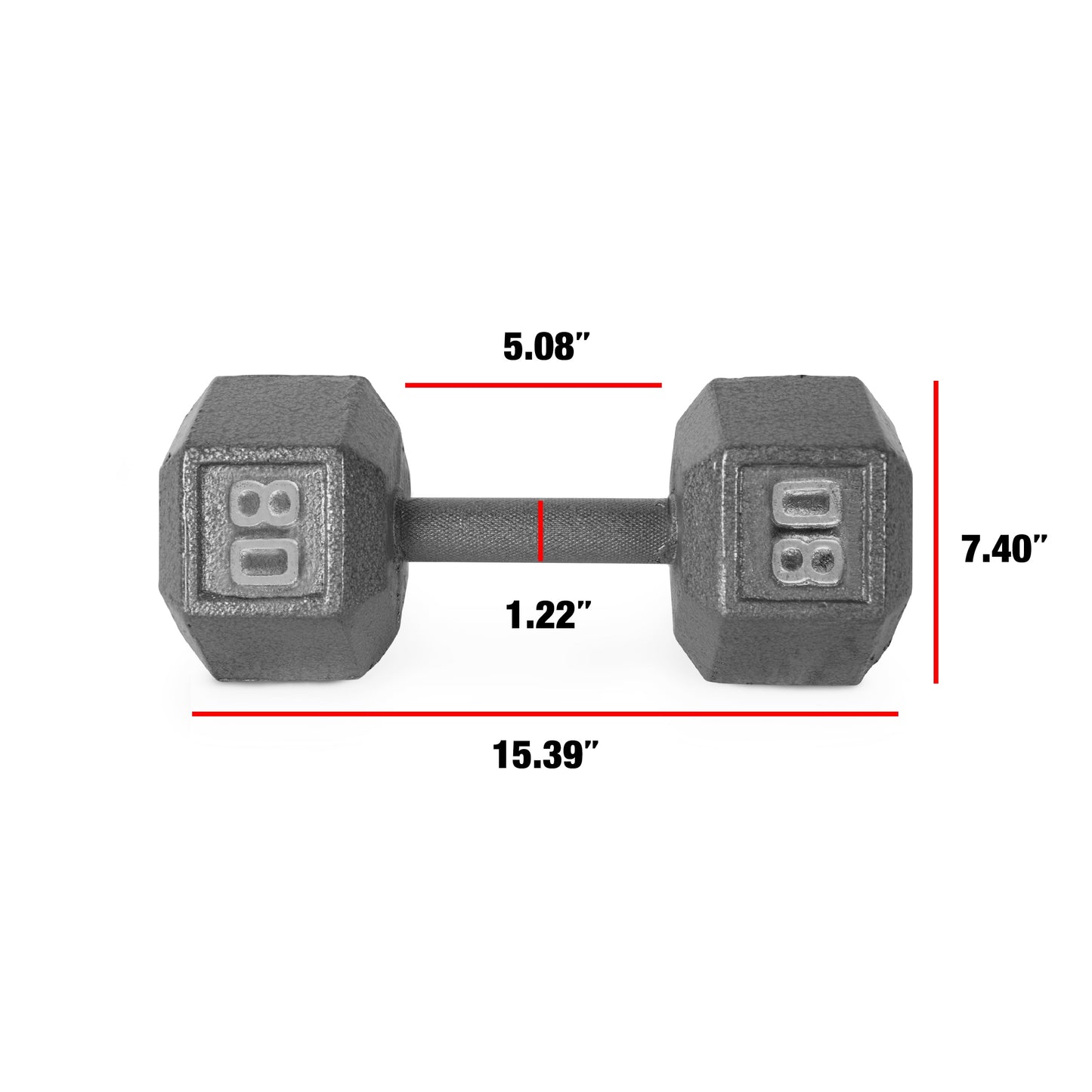 Barbell 80Lb Cast Iron Hex Dumbbell, Single