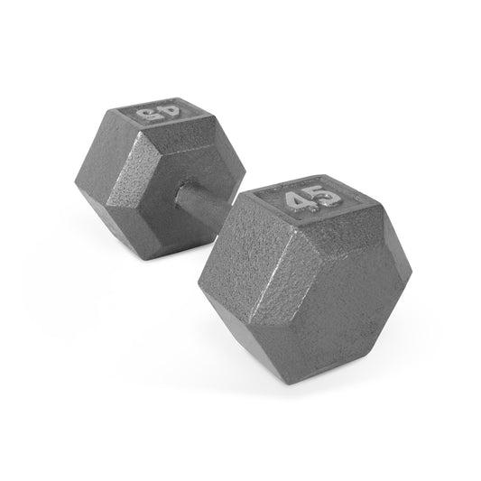 Barbell 45Lb Cast Iron Hex Dumbbell, Single