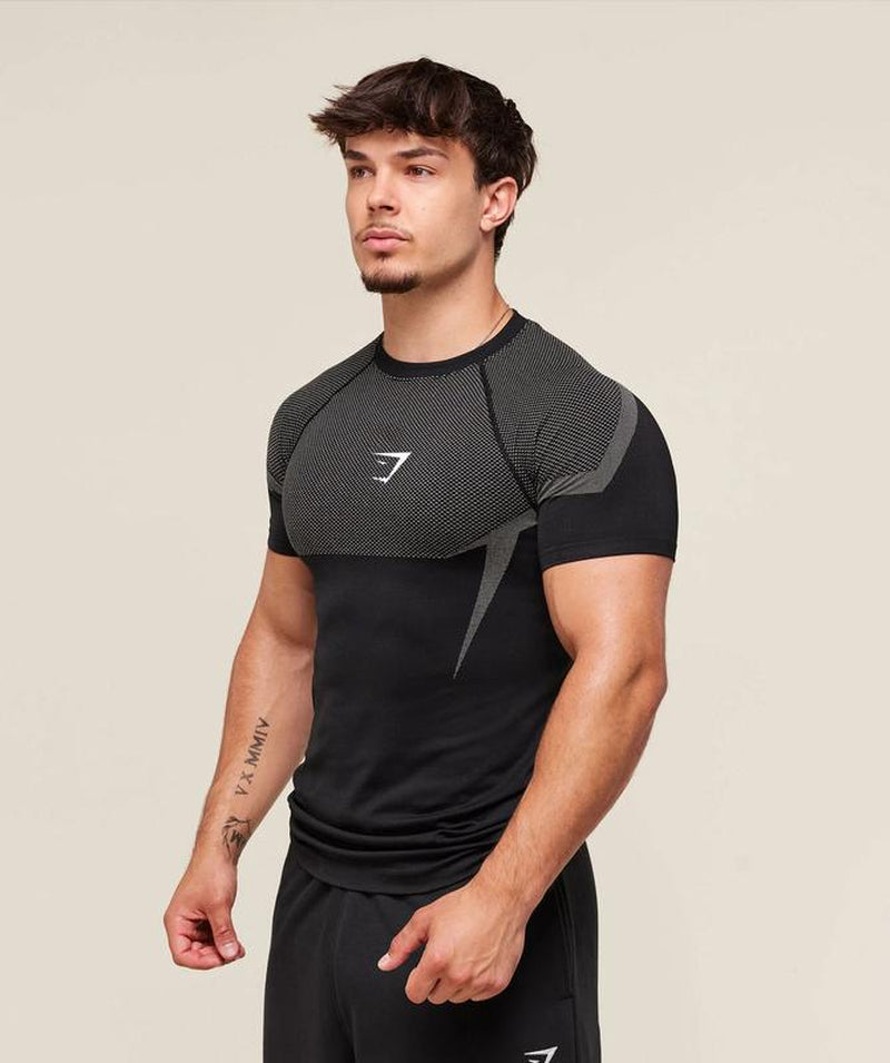 Shark Men'S Short Sleeve Compression Shirt – Cool Dry Athletic Undershirt for Running, Gym & Training
