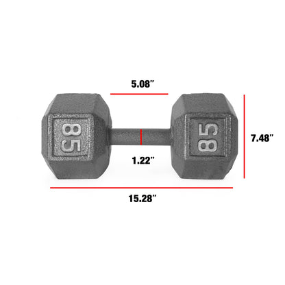 Barbell 85Lb Cast Iron Hex Dumbbell, Single