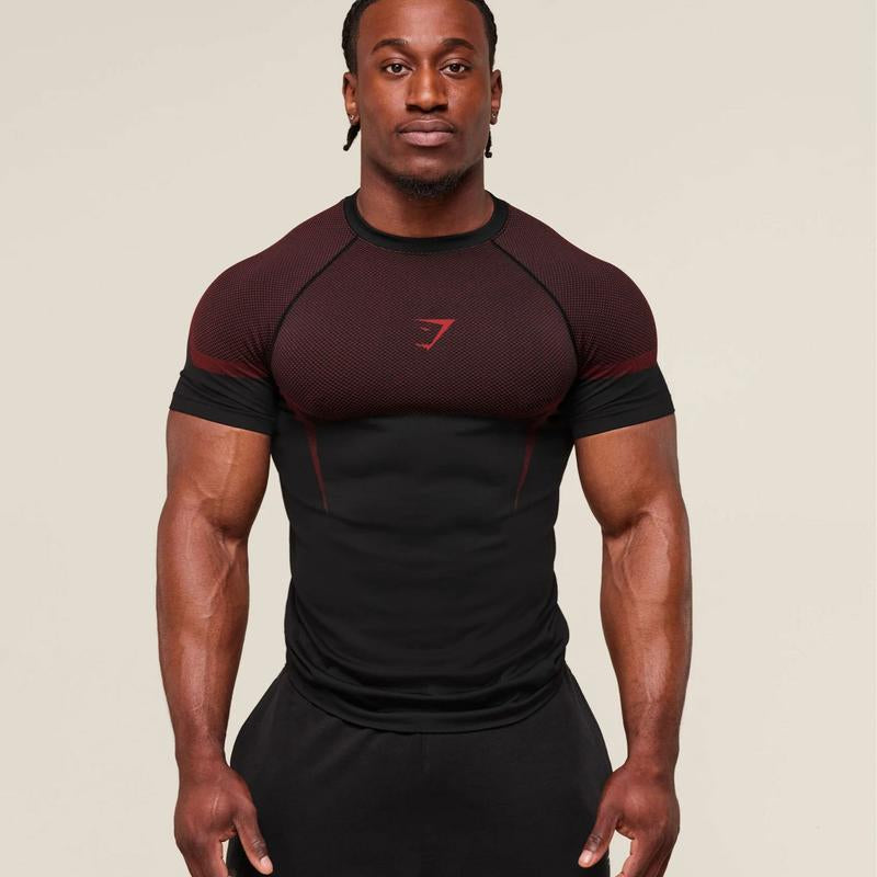 Shark Men'S Short Sleeve Compression Shirt – Cool Dry Athletic Undershirt for Running, Gym & Training